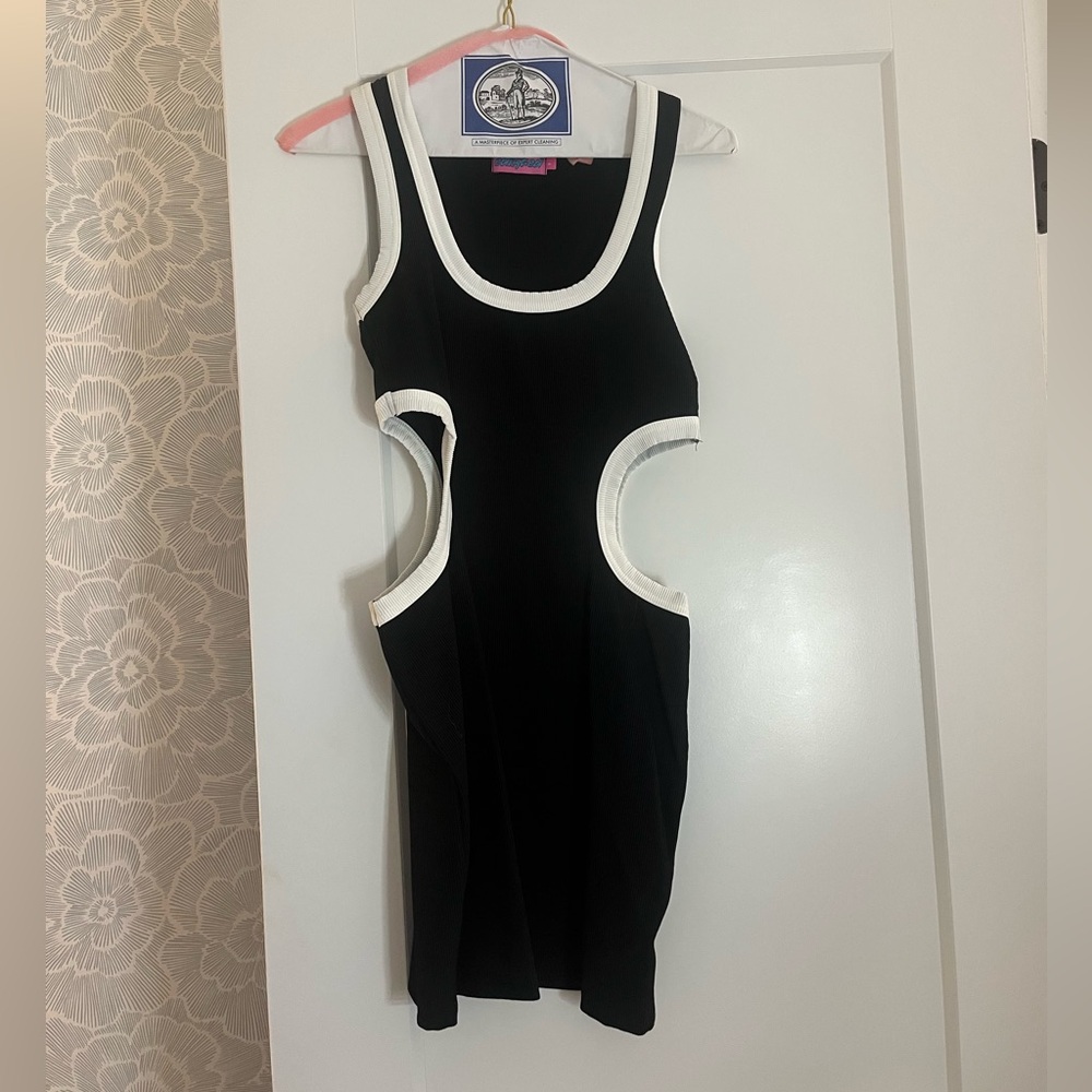 Edikted Black and White mini dress
